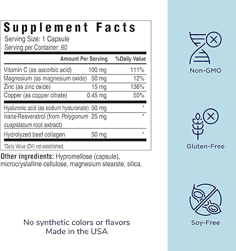 Miniatura 3 de Her Own Beauty Cápsulas de ácido hialurónico, hidratación de la piel, nutre y protege la piel, colágeno esencial, ácido hialurónico, apoya una piel