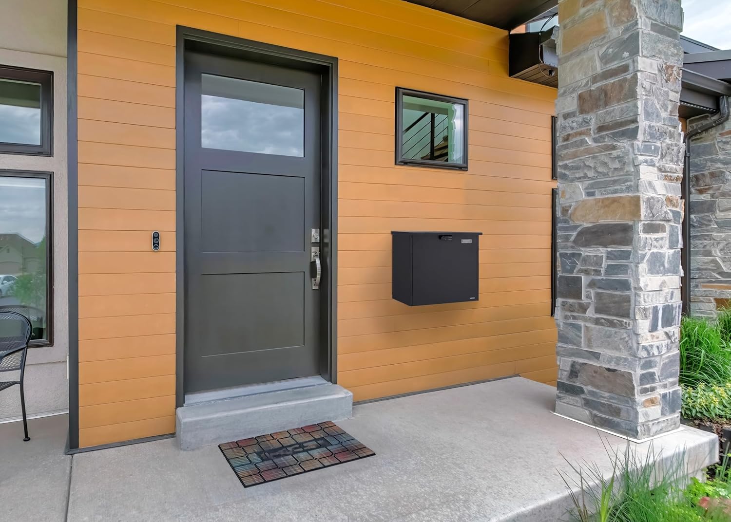 ARREGUI Bigpack Base Electronic EP2104E Parcel Box with Electronic Opening | Steel Post Box for Large Parcel (Max.: 47x46x24cm) | Parcel Box for Internet Online Shopping | Black