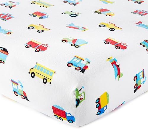 Miniatura 6 de Wildkin Sábana bajera ajustable de franela 100% algodón para niños y niñas, sábanas de cuna miden 52 x 28 pulgadas, sábanas para cuna para niños,