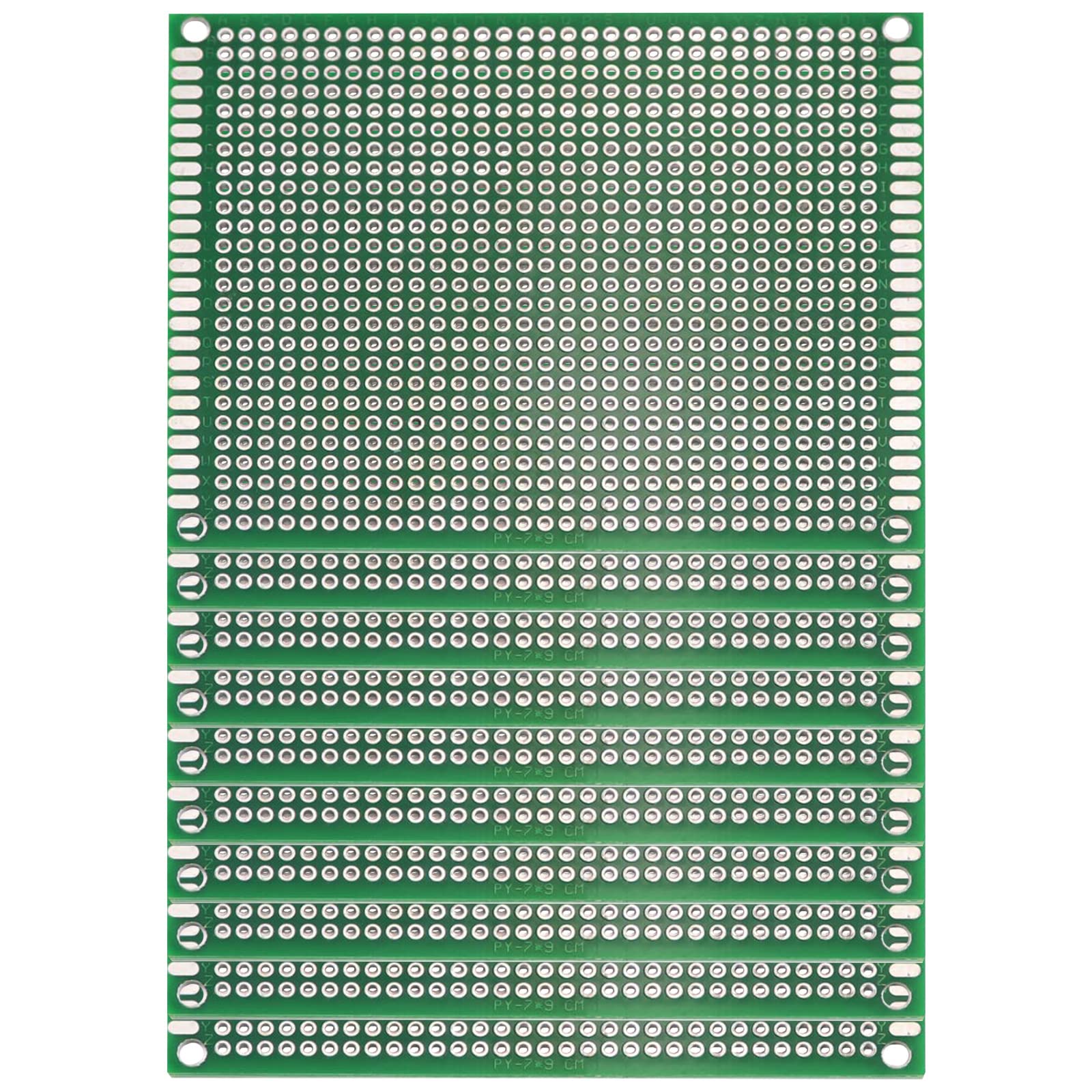 Eagles10PCS 7x9 cm Double Sided PCB Board,Tinned Prototype Diy Universal FR4 Printed Circuit PCB Board Protoboard pcb kit Electronic Board compatible with Arduino Kits