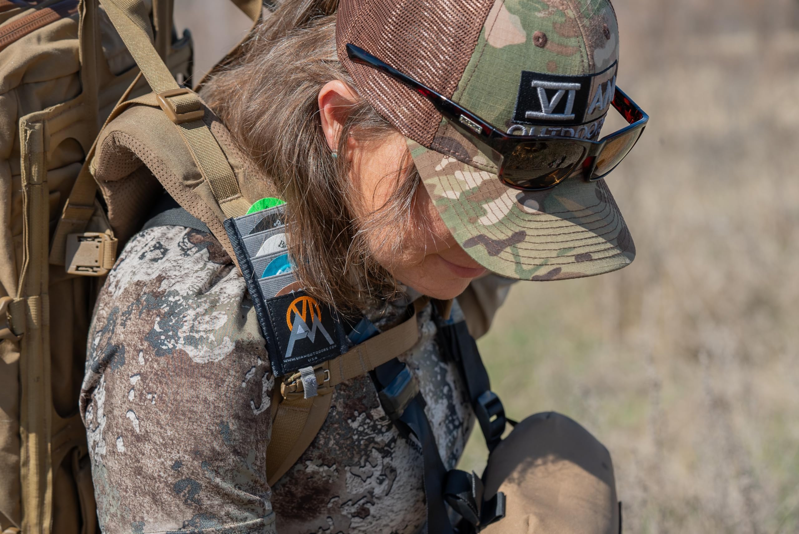 VIAM Outdoors, Bighorn Reed Stash, Turkey and Elk Mouth Call Organizer and Holder, Holds 5 Mouth Reeds, Breathable, attaches to Backpacks, binoharness, Bugle Tubes, and 1 1/2 in Nylon Webbing