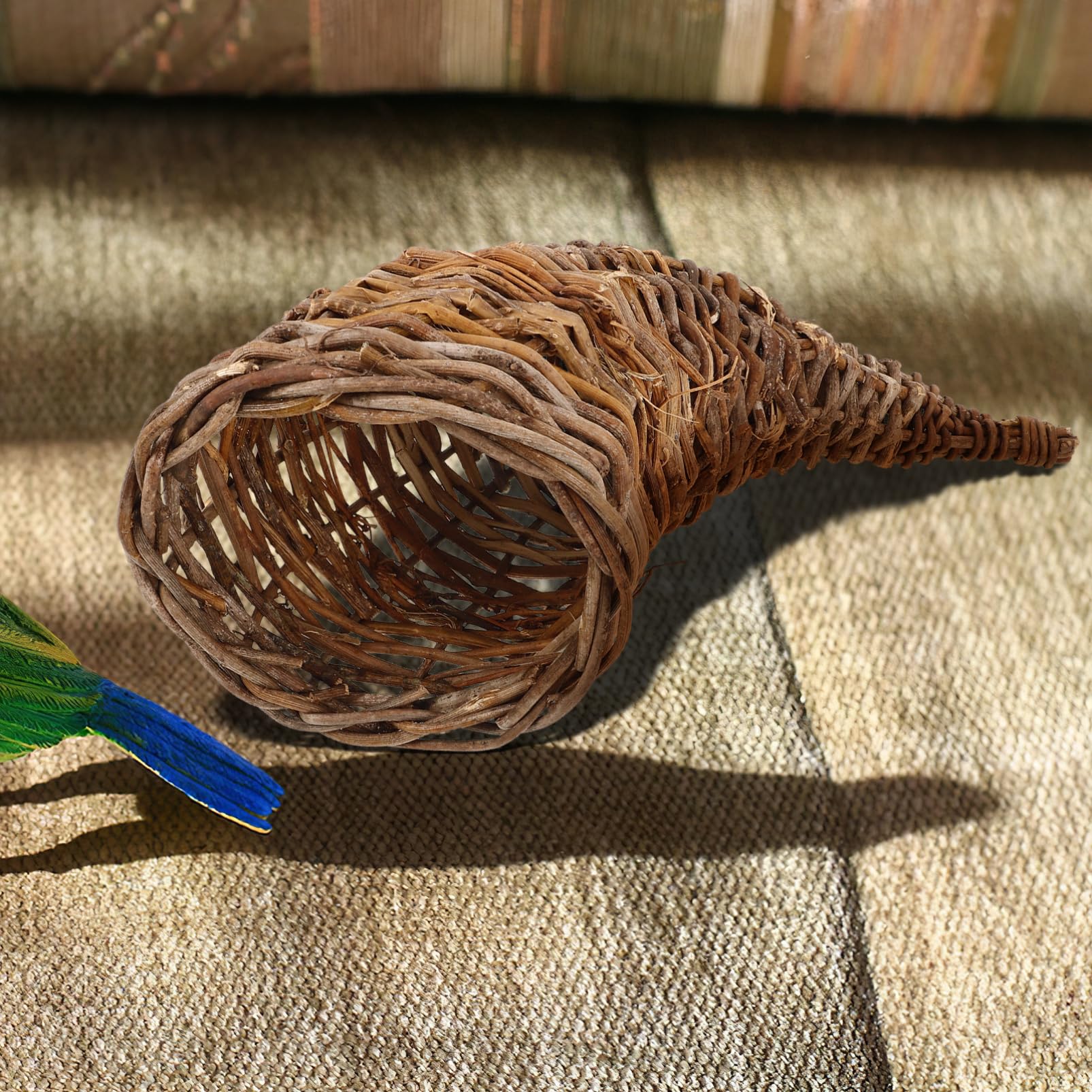 BESPORTBLE Cesto di Rattan Intrecciato a Forma di Corno di Bue Funzione di Contenitore Pratico e Decorazione Rustica per Tavolo da Pranzo e Cucina