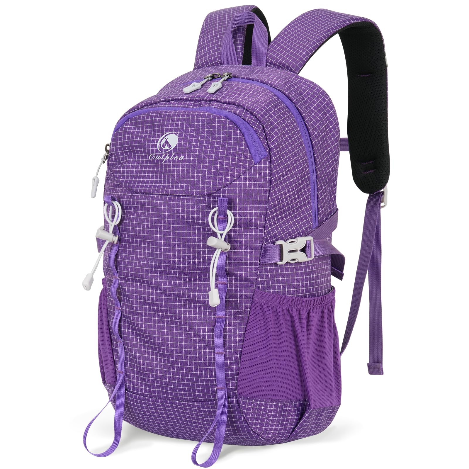 Outplea Small Hiking Backpack Waterproof, 20L Travel Daypack Lightweight Women Men, Sports Rucksack for Camping Walking Cycling, Purple