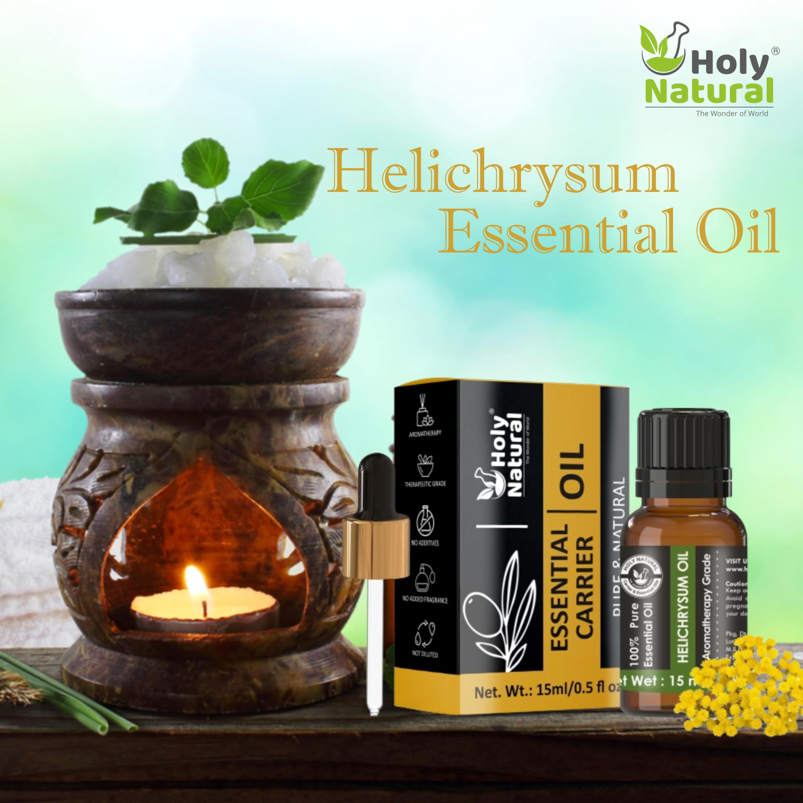 Holy Natural Helichrysum Essential Oil - 15 ML - Image 4 thumbnail