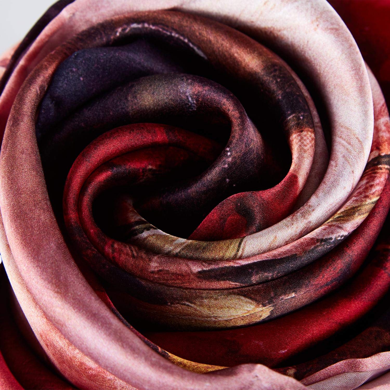 Long Silk Scarf Digitally Printed With Floral Print