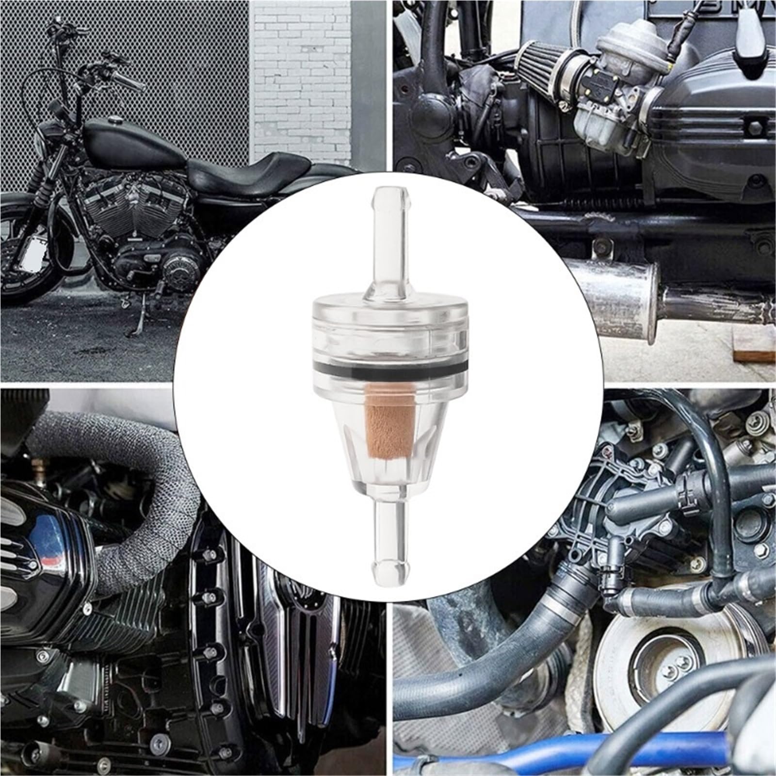 Motocyklowe Filtr Motocyklowy filtr benzynowy z rdzeniem miedzianym Uniwersalny filtr paliwa do samochodów motocyklowych z rzędem benzyny oleju wkład(10pcs)