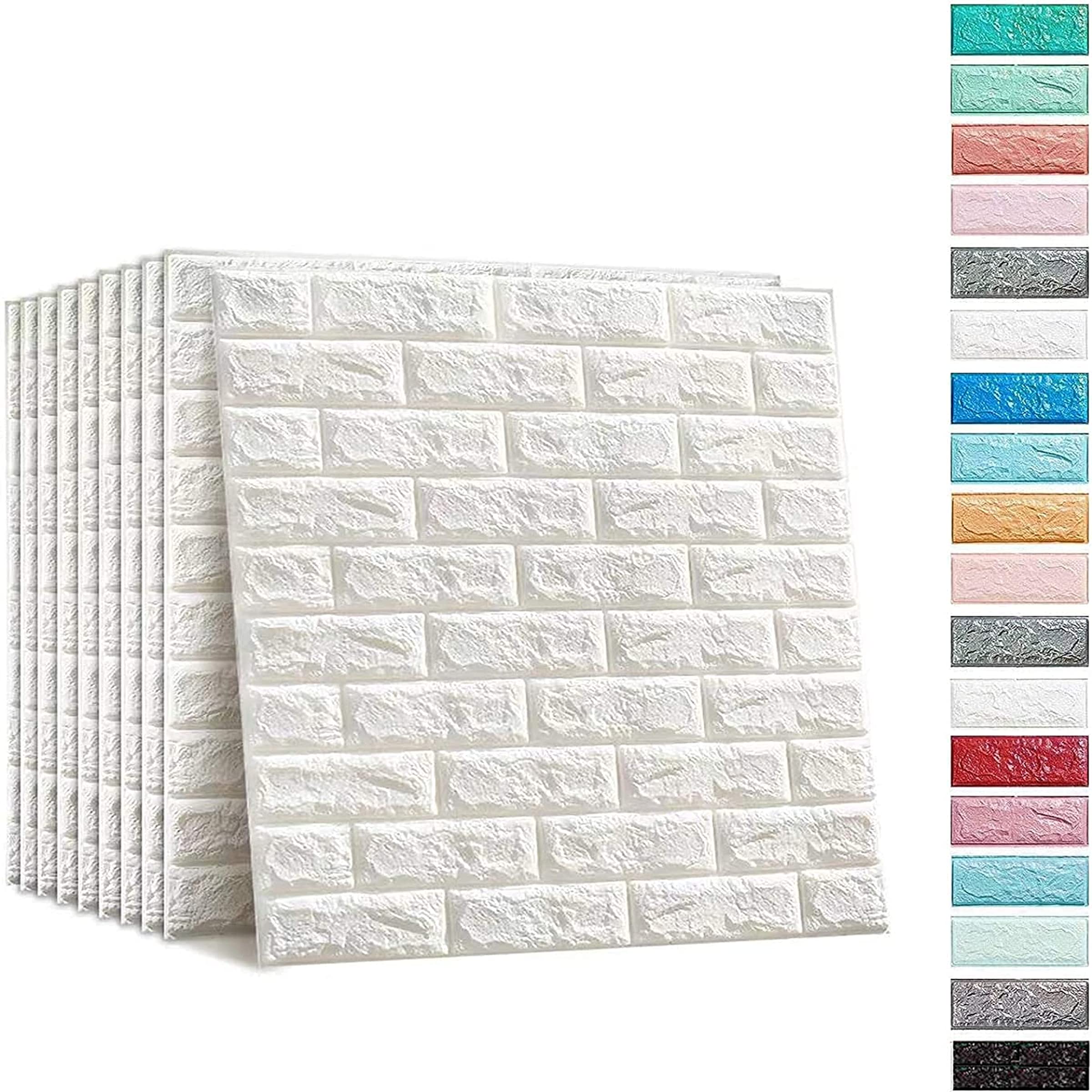 WALLBERRY 3D Brick Wall Stickers (Pack of 20 Sheet) - Pe Foam Self Adhesive Wallpaper for Kitchen - 3D Wallpapers for Walls Bedroom -Wall Decoration Room Wallpaper (Covers 116 Sq Feet) (White) (B0BHHNRDX5) Amazon Price History, Amazon Price Tracker