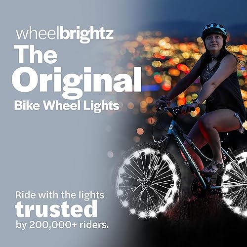 Vista 54 de Wheelbrightz - Luces LED para rueda de bicicleta, brillantes y coloridas - Se adaptan a neumáticos delanteros o traseros - Tubo resistente a la Verde