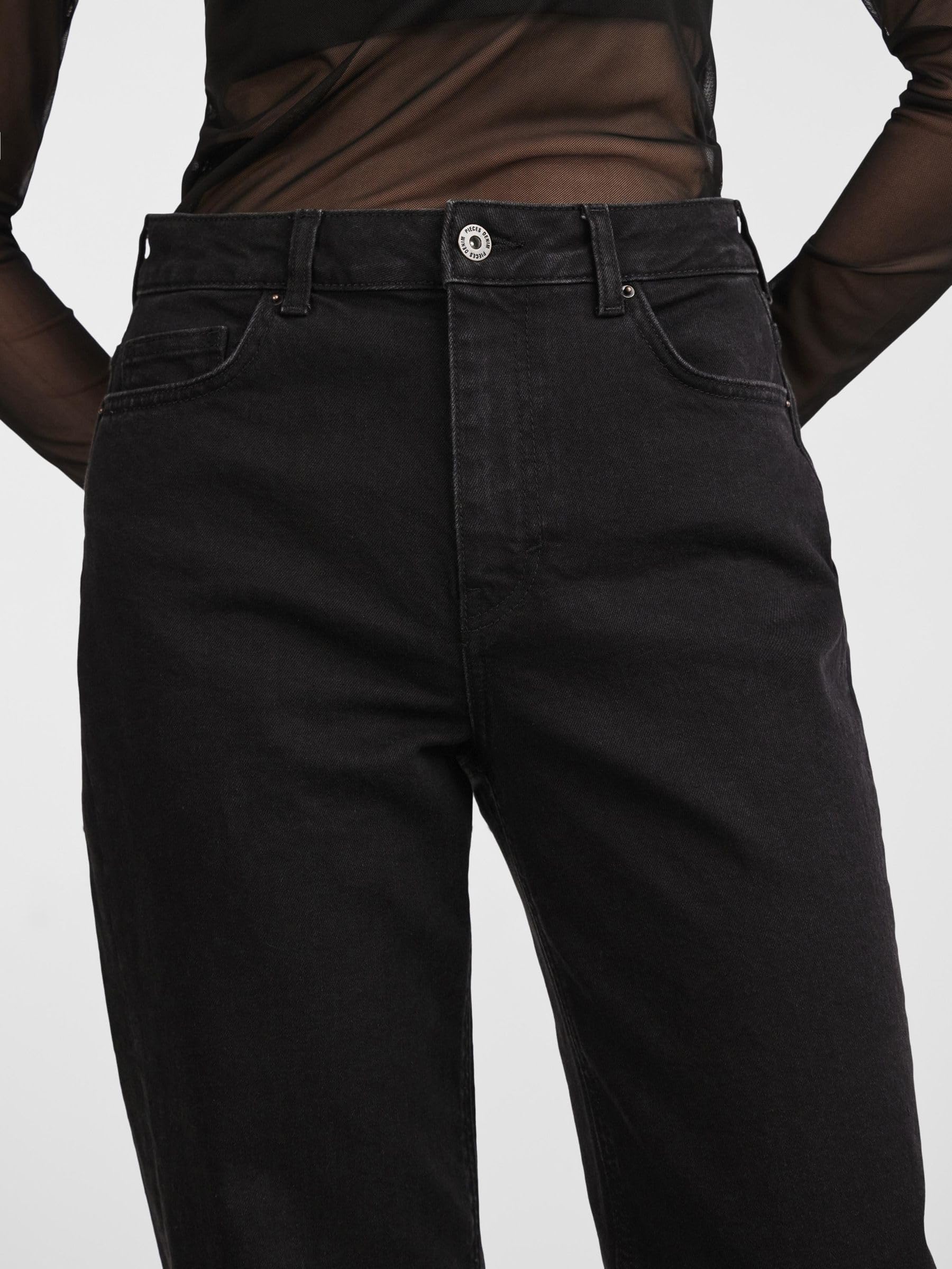 PIECES - Pcholly HW Wide Jeans BLC Noos BC, Jeans Donna