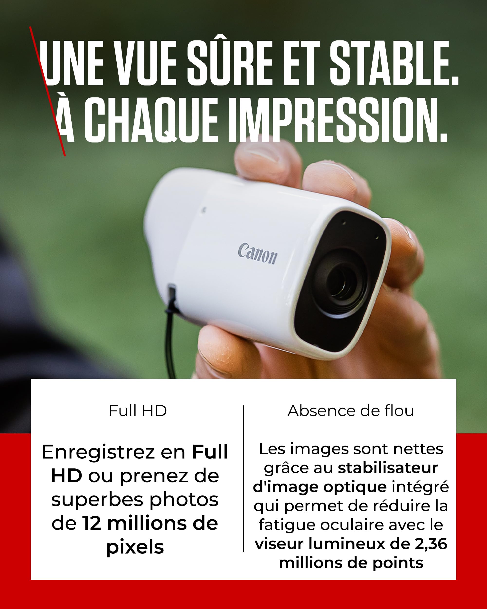 Canon PowerShot Zoom appareil photo de Poche, Soyez Encore Plus Proche de Votre Sujet Grâce au Zoom 3 Niveaux, Appareil Photo Numérique Léger, Photos 12 Mpx, Vidéo HD, USB-C, Wi-Fi et Bluetooth, Blanc