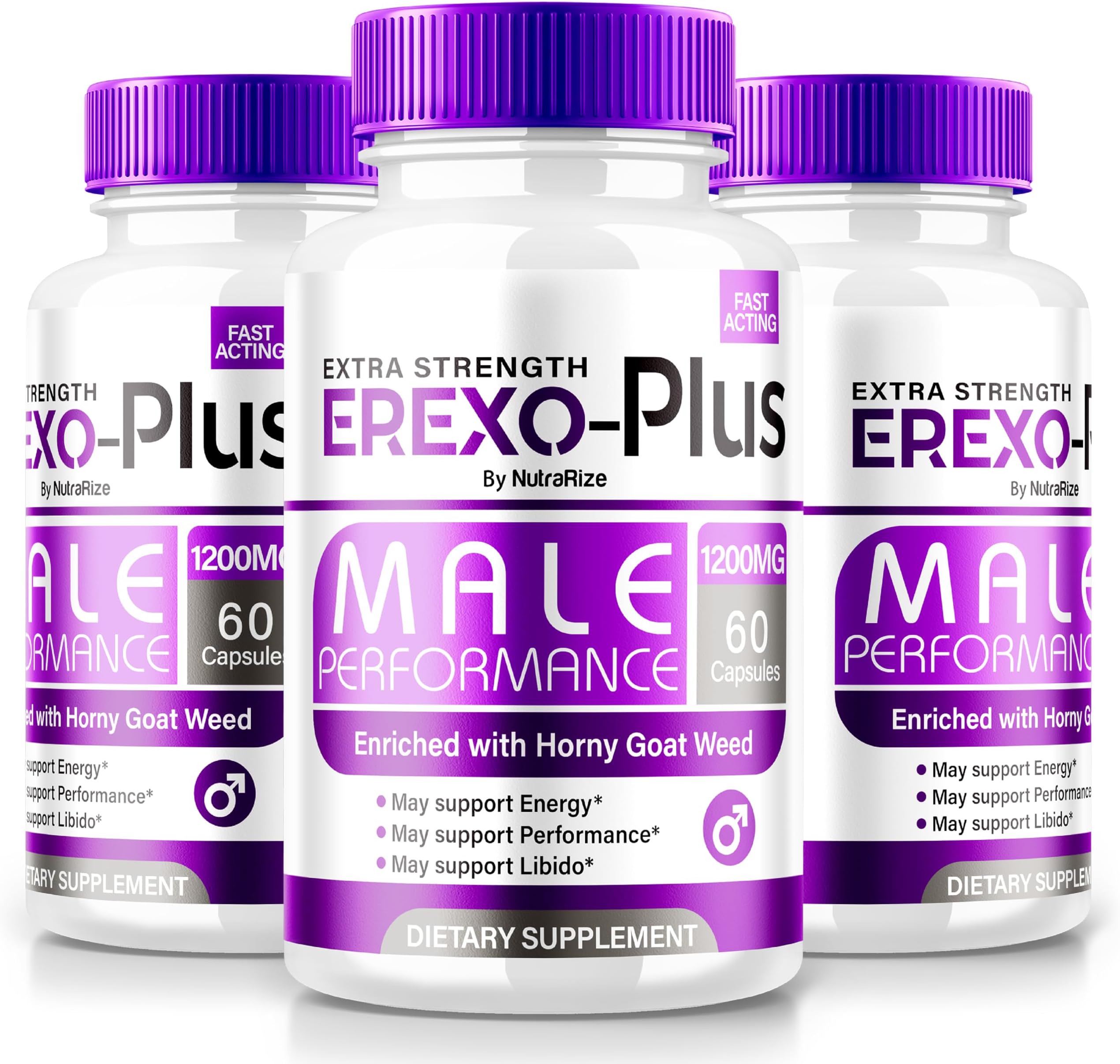 (3 Pack) Erexo Plus Pills, ErexoPlus Advanced Male Capsules, Erexo-Plus Formula for Men, All Natural Muscle Supplement for Maximum Performance and Overall Wellness, Official Review (180 Capsules)