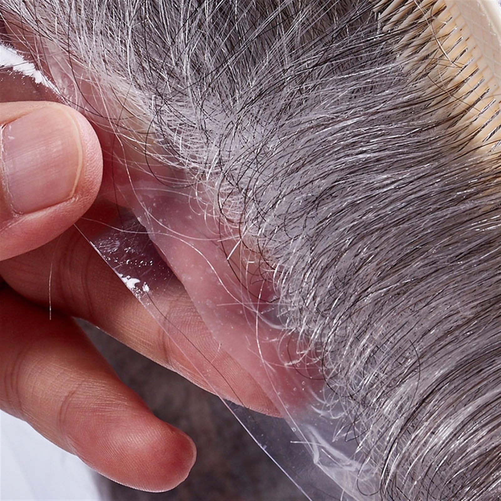 Parrucche Divertenti Toupee da uomo Pelle sottile 0,03-0,04 mm V-loop Senza nodi PU Base Toupee da uomo Capelli umani Parrucche da uomo Unità di sostituzione dei capelli durevoli Parrucca Da Uomo(30MM