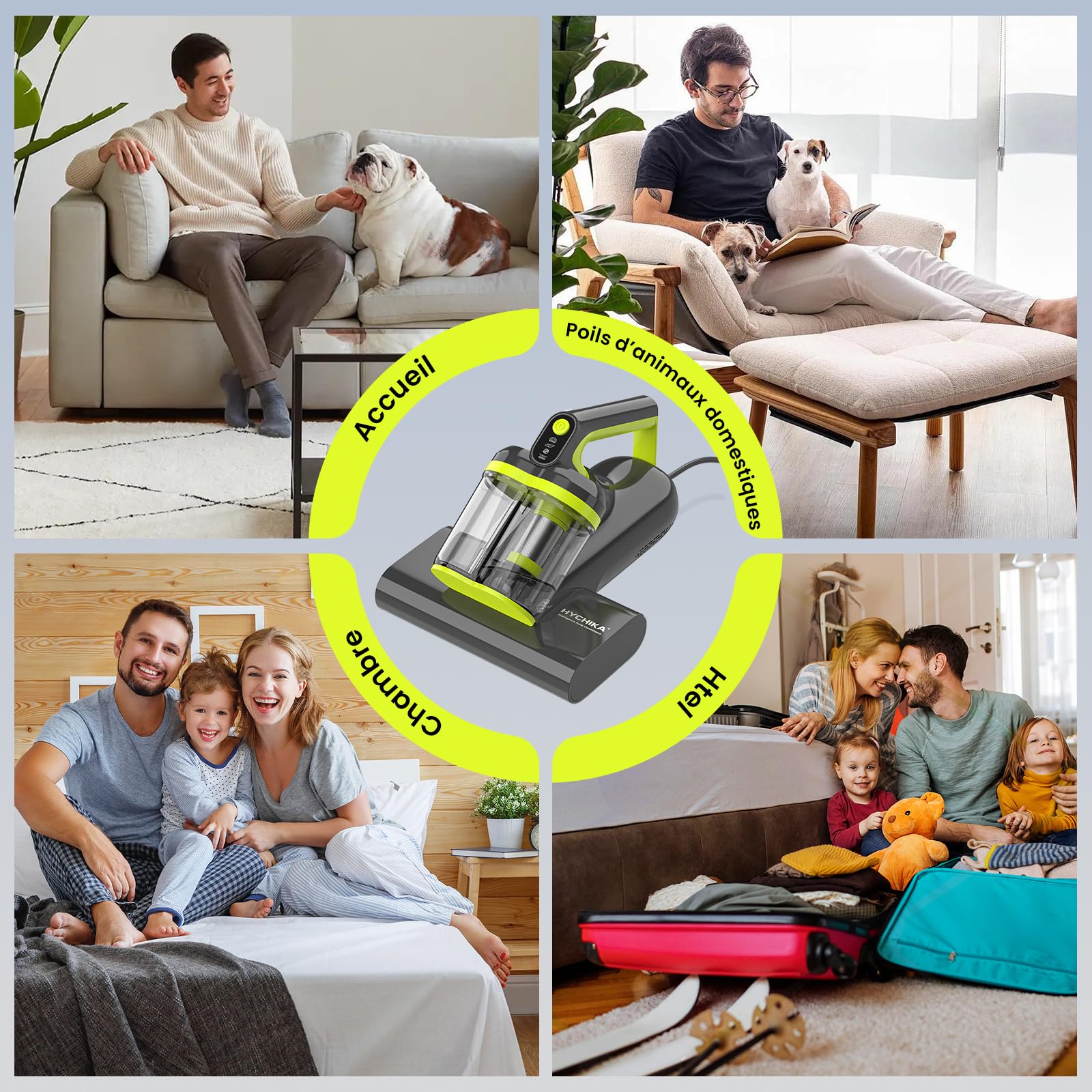 Aspirateur Matelas Aspirateur Anti Acariens - 16kPa Aspirateur à Main avec Lumière UV-C Chauffage Fonction Filtre HEPA Antibactérien Puissance d'aspiration pour Matelas,Textiles,Meubles de Canapé