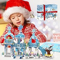 Vista 6 de Dream Girls - Bloques de construcción de castillo de princesa, juguetes de construcción de castillo de hielo para niñas, palacio de hielo con 2