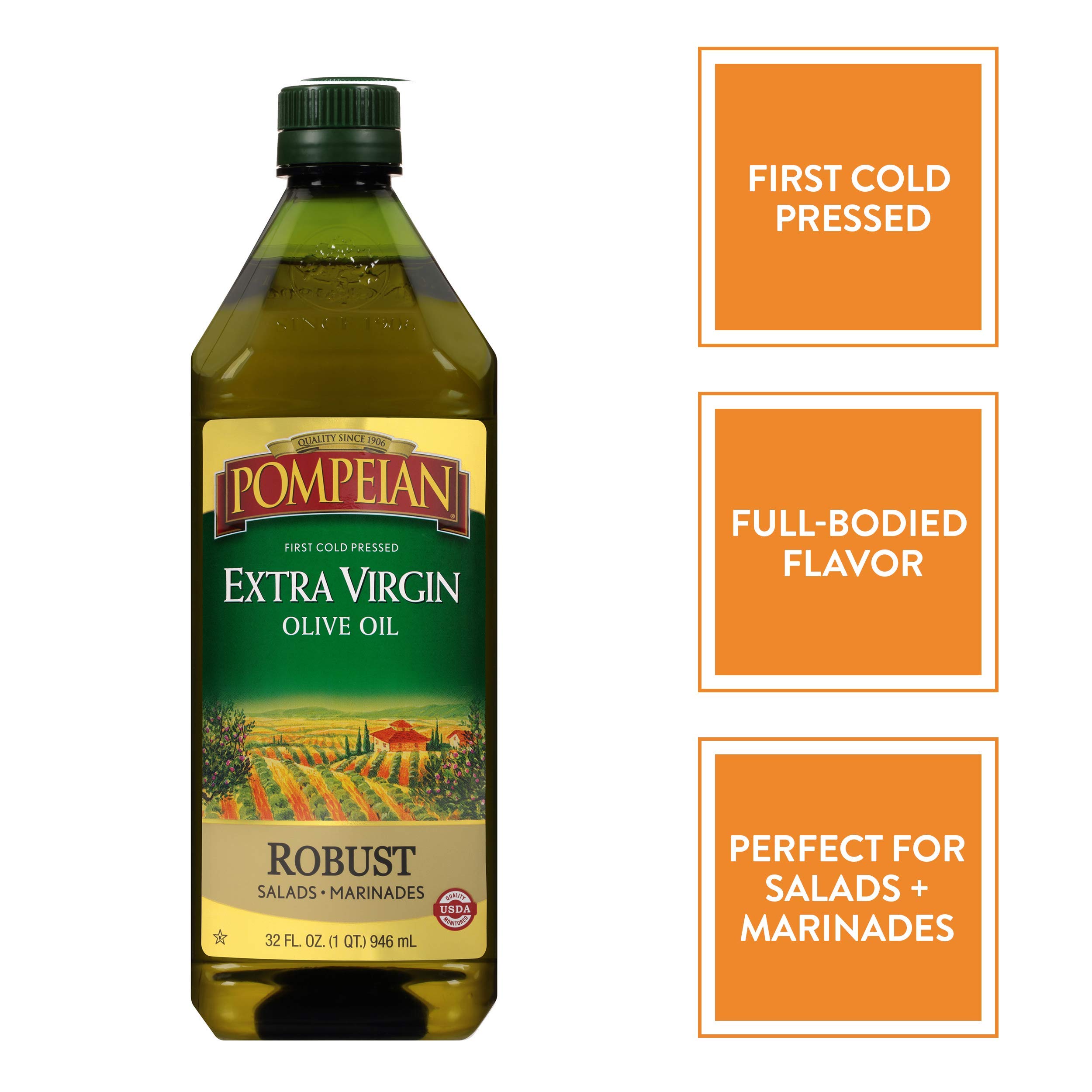 Pompeian Robust Extra Virgin Olive Oil, First Cold Pressed, FullBodied