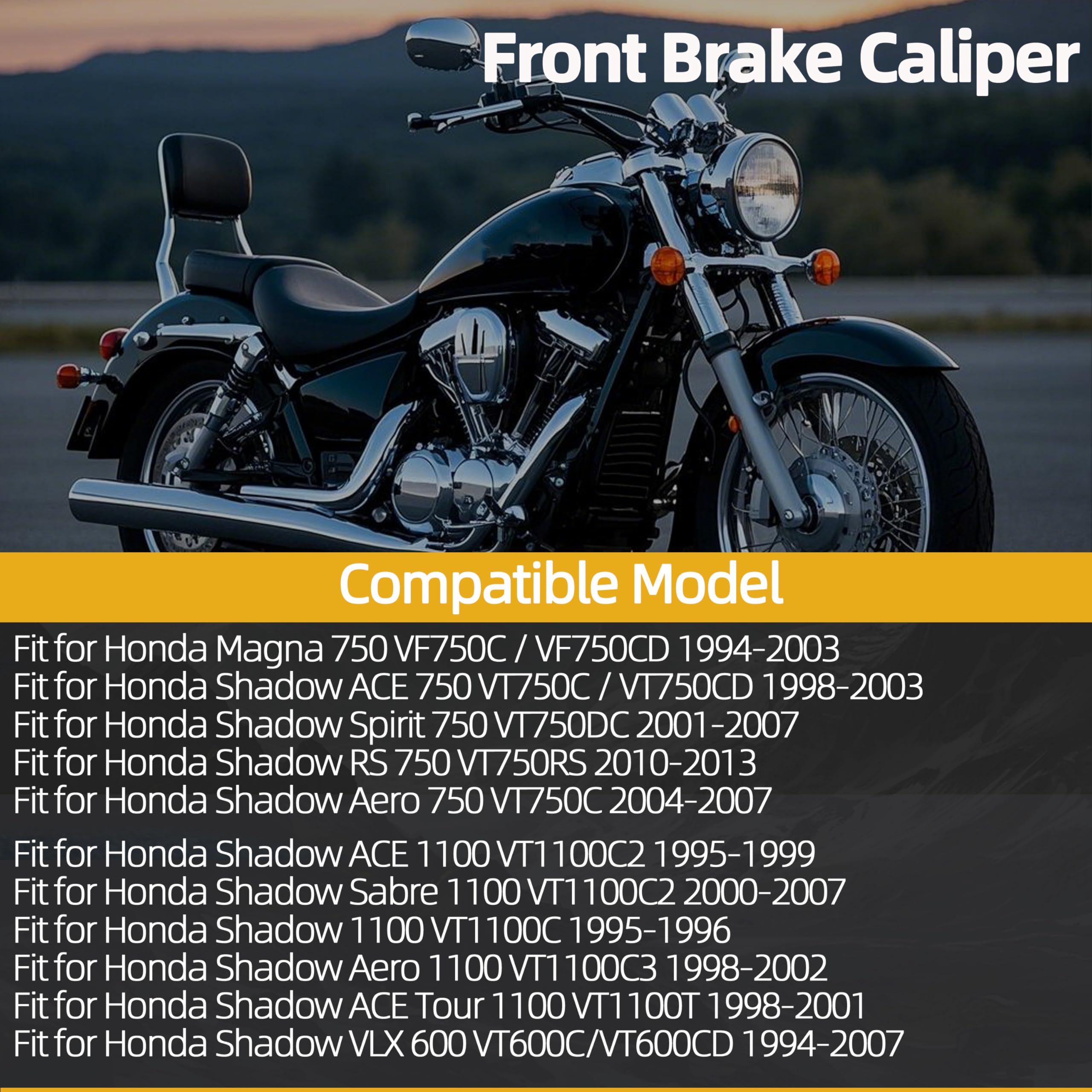 Aazon.co: Sei-etallic-Pro Front Brake Pads For Honda Shadow VLX 600 - Foto 8