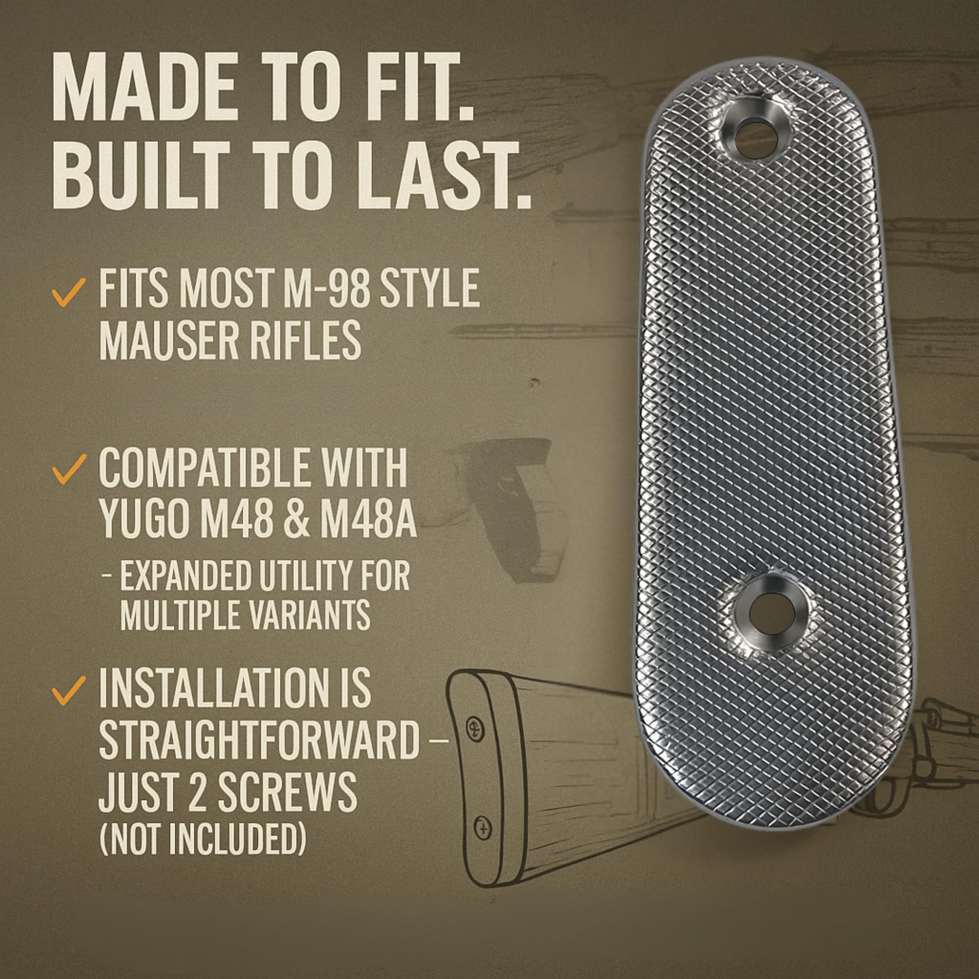 warreplica Mauser K98 / 98K Butt Plate Repoduction