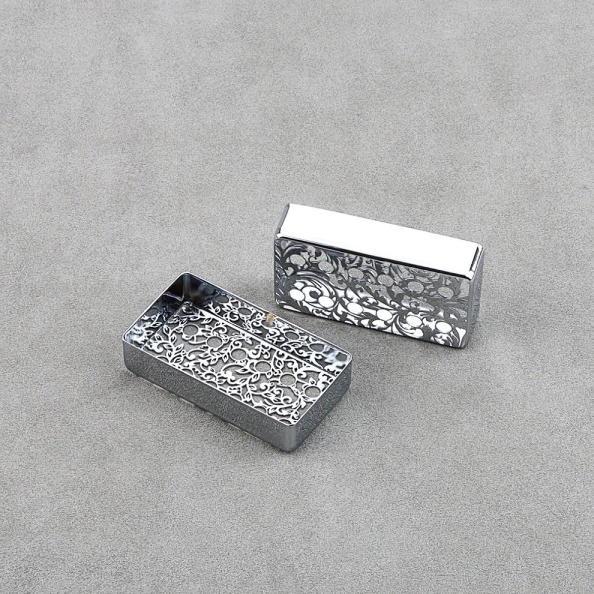 Toyvian Gitarren Tonabnehmerabdeckungen Stilvolles Florales Muster aus Metall in Silber 2 Stück Einfach zu Montieren Verbessern Klangqualität für E-gitarre Zubehör