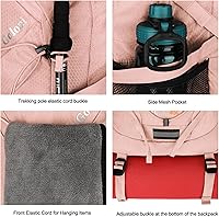 Vista 7 de 45L Hiking Backpack with Rain Cover, Lightweight Foldable Camping Backpack for Trekking, Water-Resistant Daypack with Hiking Pole & Mat Carrying