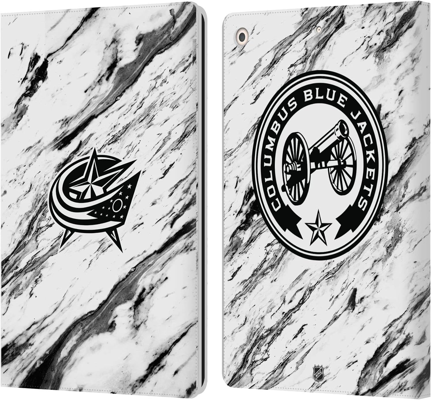 Head Case Designs Officially Licensed NHL Marble Columbus Blue Jackets Leather Wallet Case Compatible with Apple iPad 10.2 2019/2020/2021