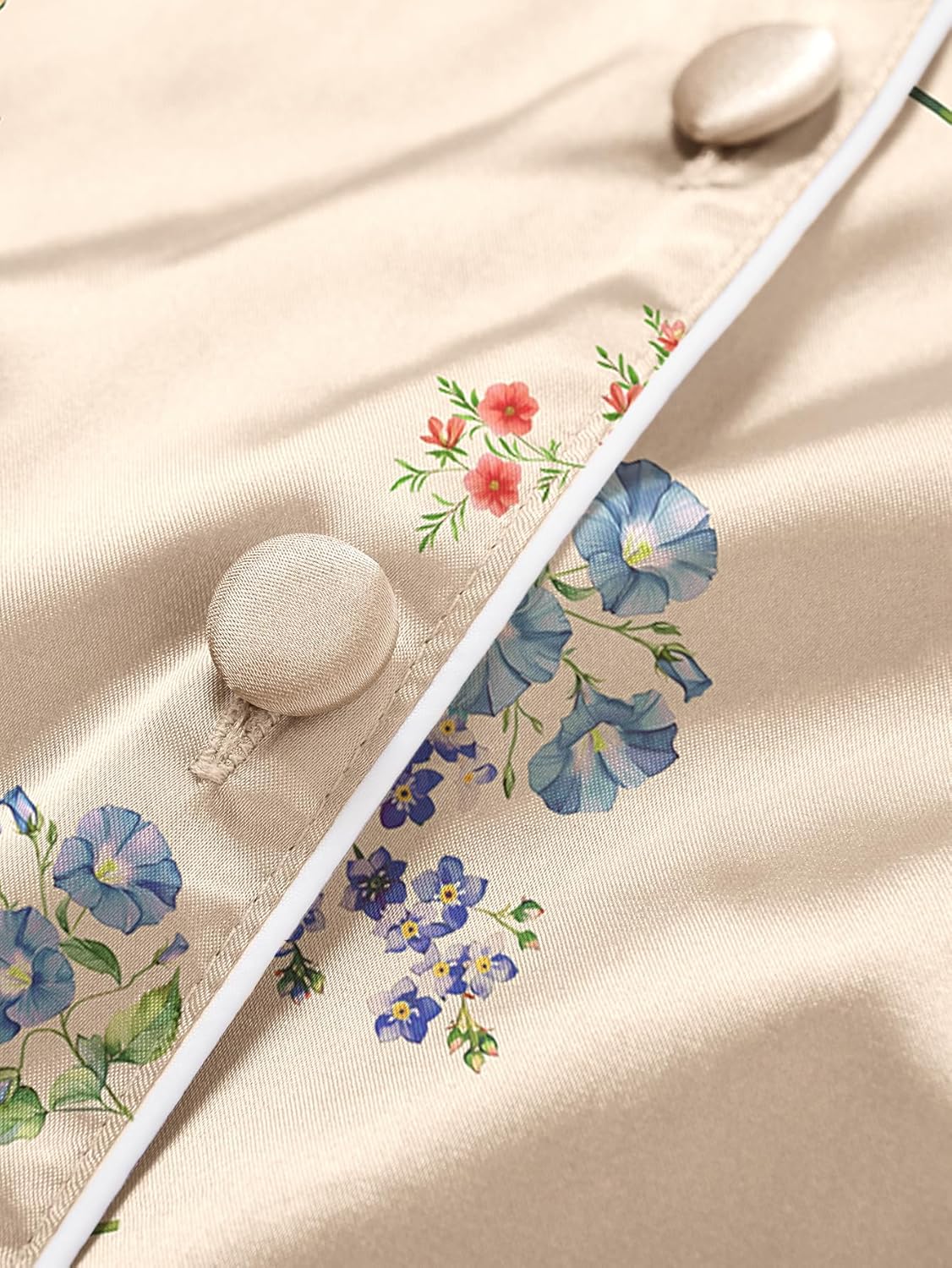 LYANER Women's Pajamas Set 7pcs Silk Satin Sleepwear Loungewear Cami Shirt Pj Set - Image 6