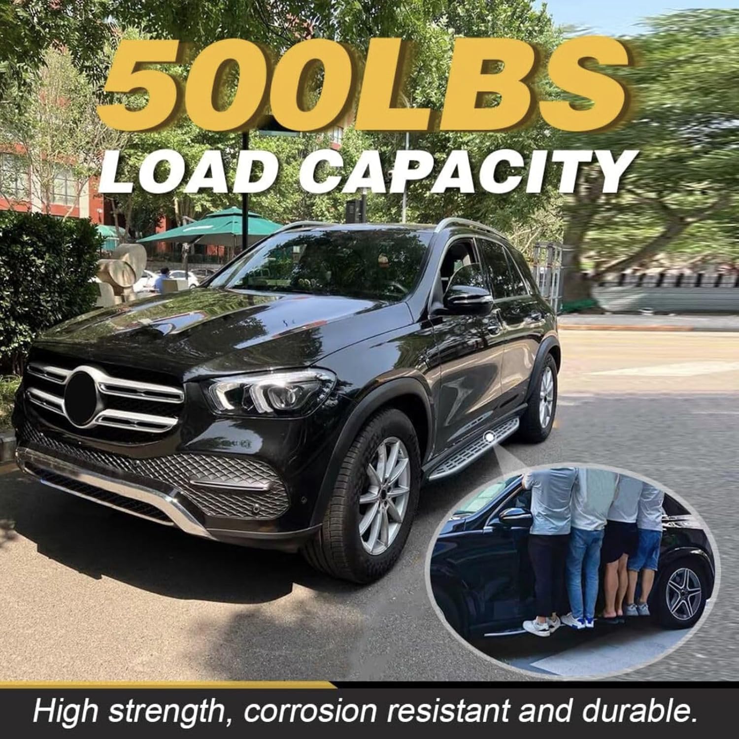 Running Boards Side Steps Fit for 2020 2021 2022 2023 2024 2025 Mercedes Benz GLE W167 GLE350 Silver Material Aluminum Nerf Bar Accessories