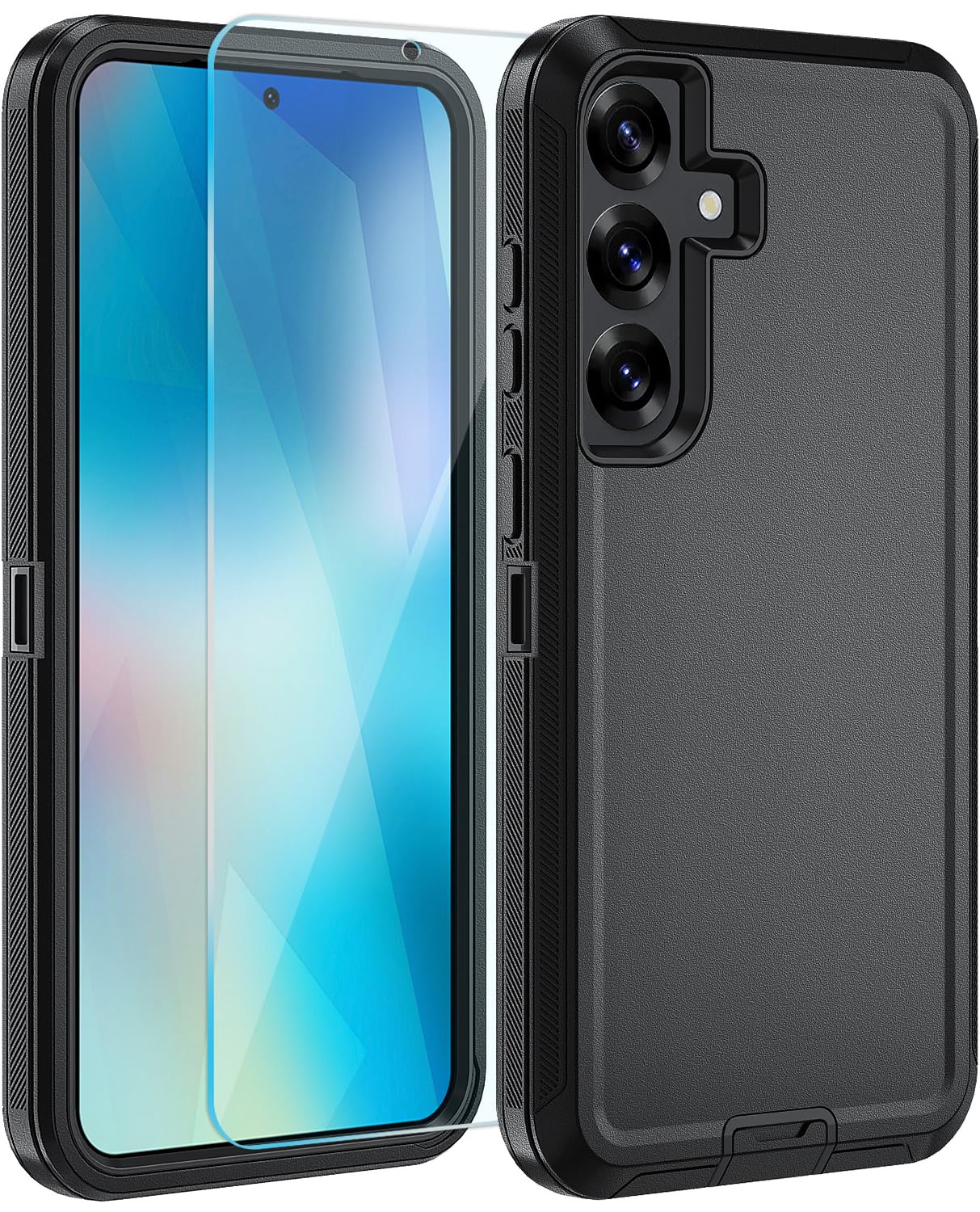 CONWOE for Samsung Galaxy S25 Plus Case, with HD Tempered Glass Screen Protector, Heavy Duty Shockproof Drop Protective Rugged Tough Durable Phone