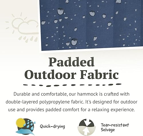 Miniatura 3 de LA SIESTA Alabama - Hamaca acolchada con barra esparcidora y montaje en casa, kit de suspensión para paredes, techos y vigas cuadradas, hamaca