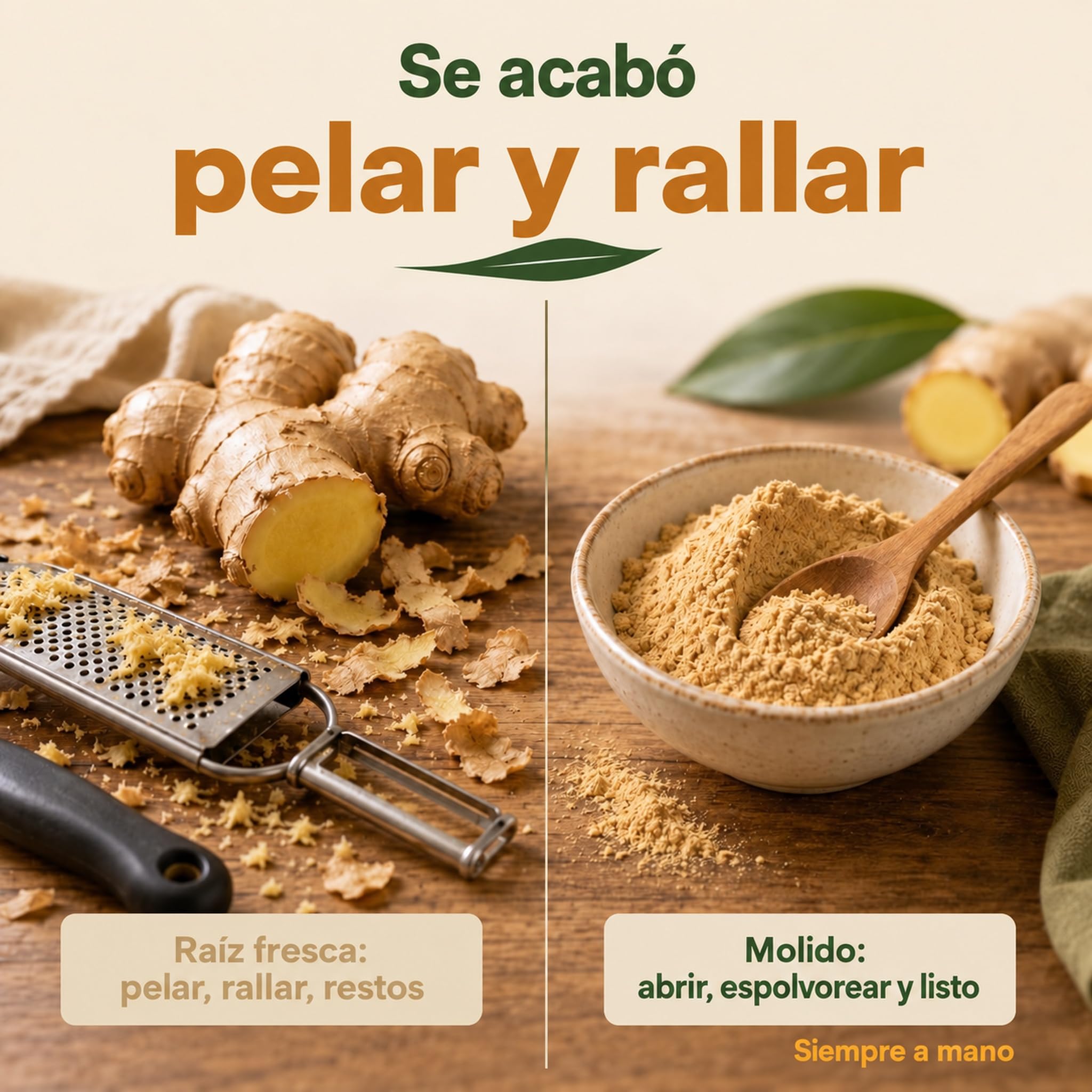 GiDeli Jengibre en Polvo 10 kg, 2 Bolsas - Molido - para Infusiones