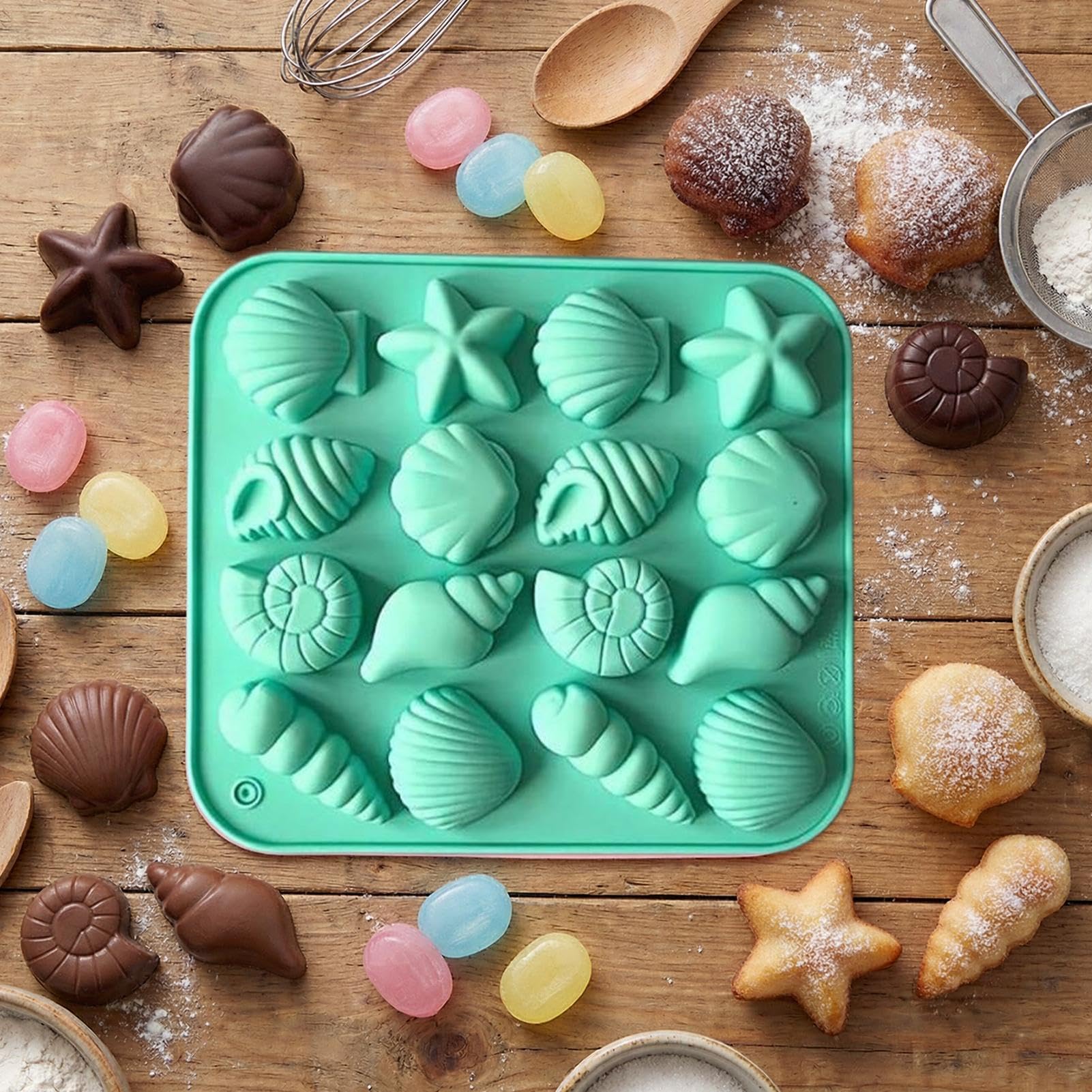 Molde de chocolate con 16 cavidades, reutilizable, fácil de liberar
