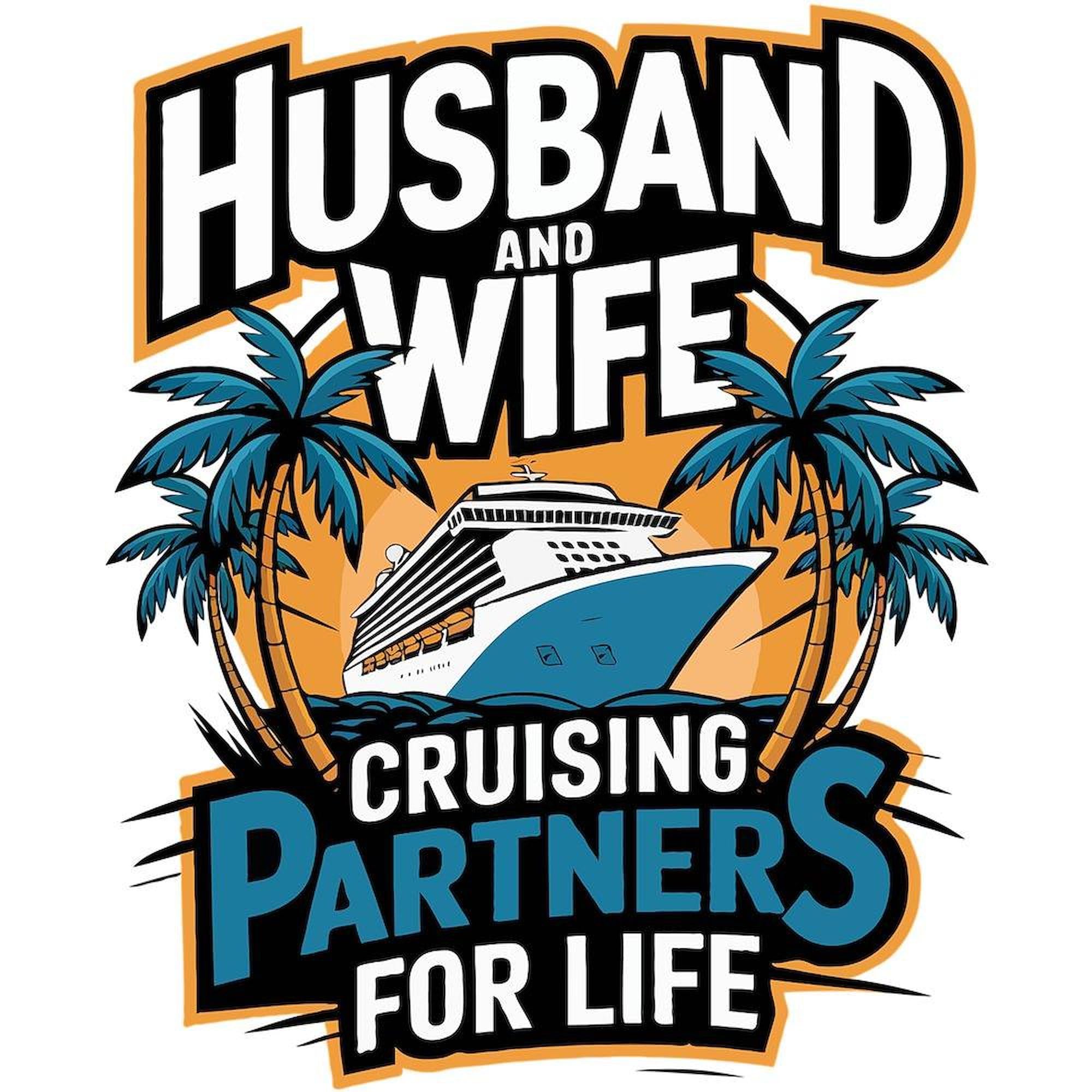 CafePress Husband and Wife Cruising Partners for Life Cruise Queen Duvet Cover, Printed Comforter Cover, Unique Bedding