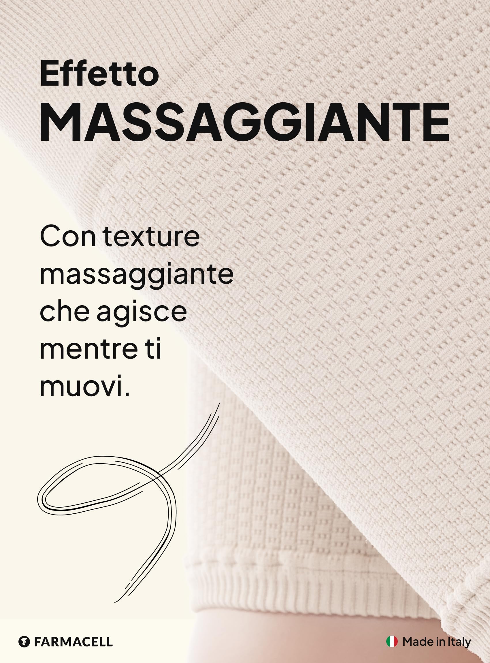 FarmaCell Fasce Antisfregamento Cosce, Anticellulite Massaggianti con Effetto FIR, Made in Italy, 1101
