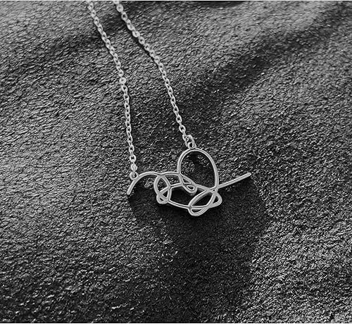 Miniatura 4 de Holy rose Collar de corazón con diseño de Sgnature collar de respuesta regalo de joyería de cantante para fanáticos del ejército