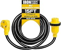 Vista 6 de Iron Forge Cable Cable de extensión RV de 30 amperios de 6 pies - 10/3 STW TT-30P a NEMA L5-30R 125v Cable de alimentación de RV resistente para uso
