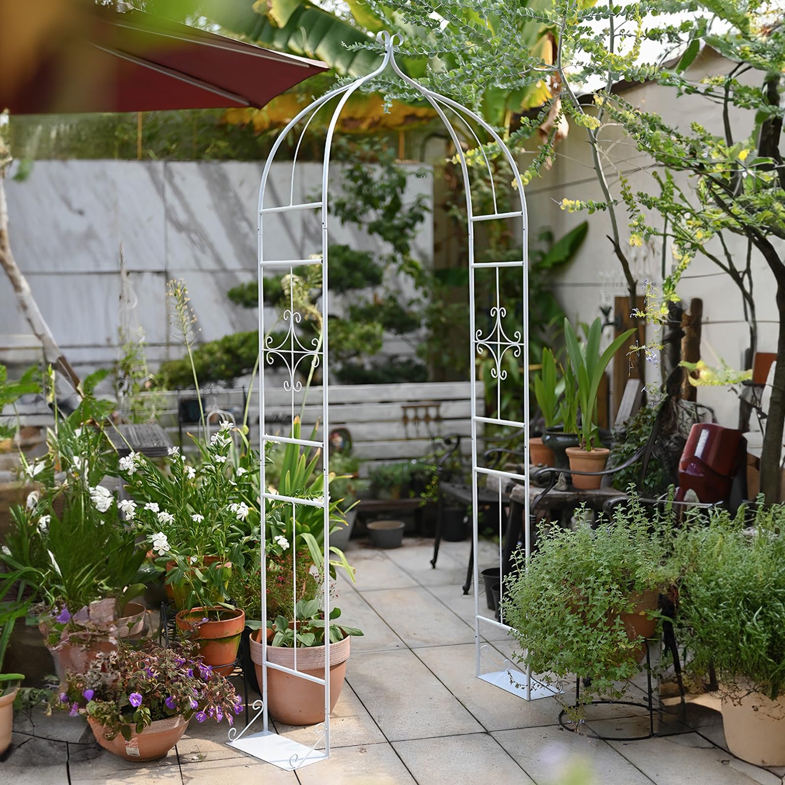 Arche de jardin pour plantes grimpantes et fleurs support de treillis extérieur