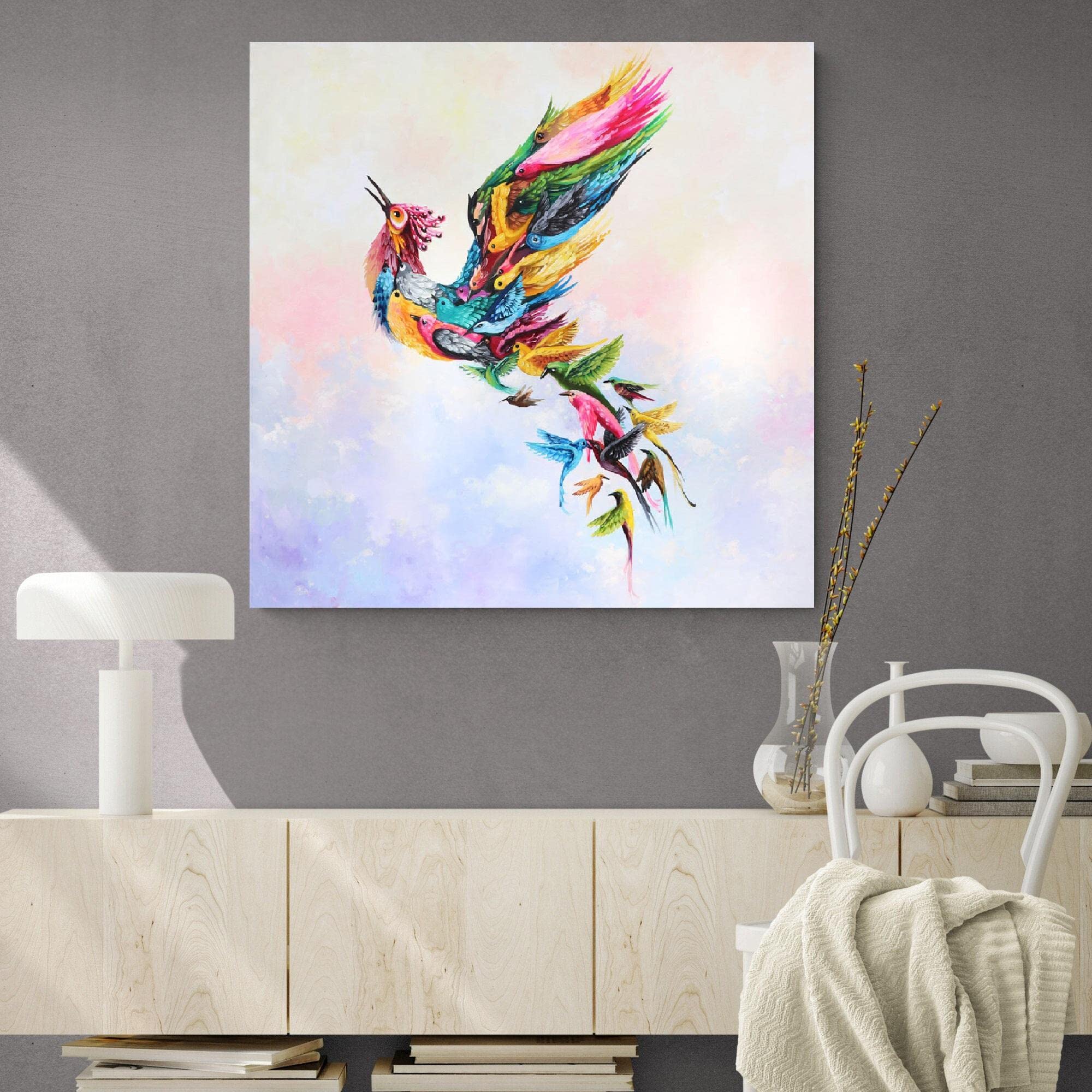 TINEASUR 壁 装飾 家 装飾 鳥 壁 装飾 金属 鳥 スクリーン ドア  