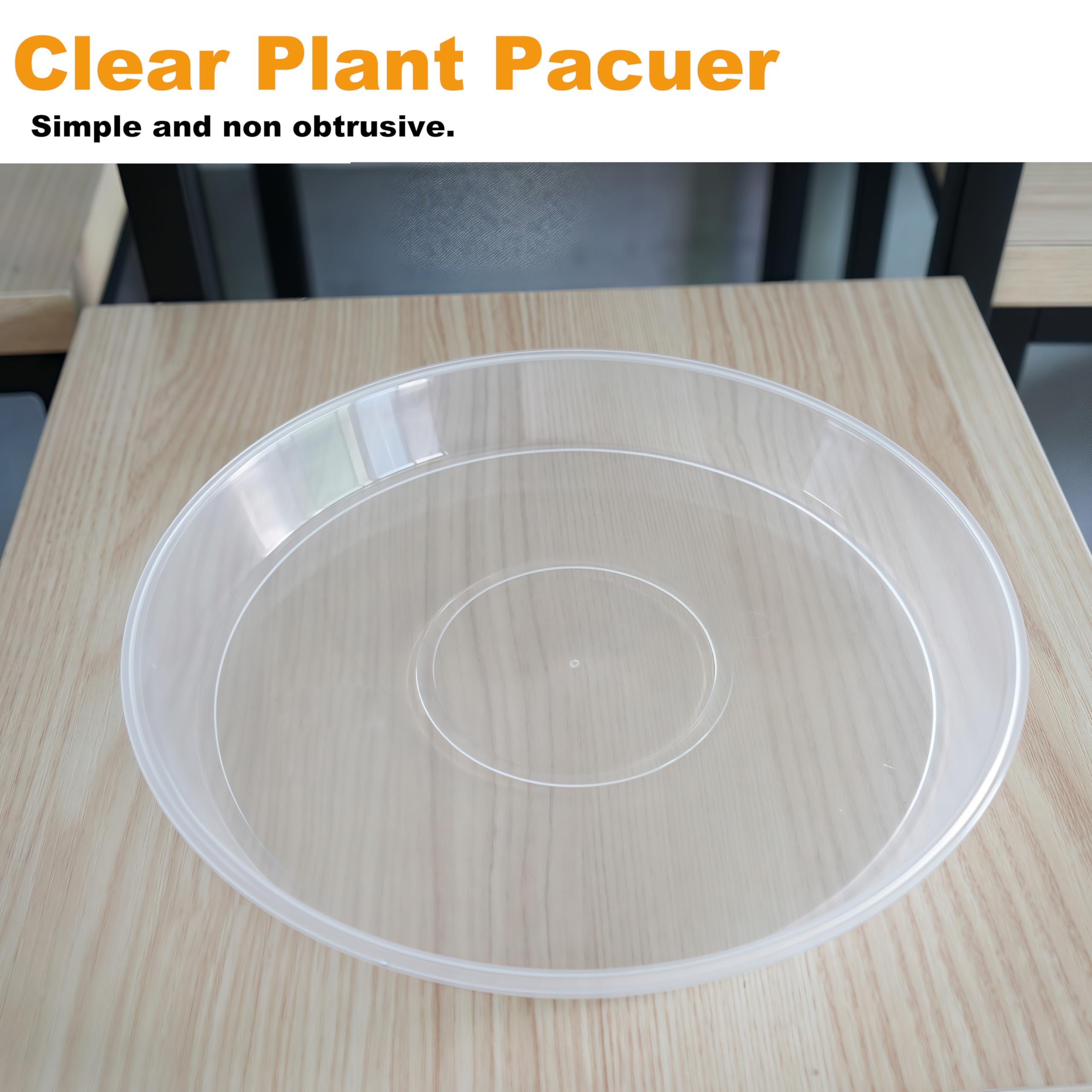 Plant Saucers - 2 Pack, Clear Drainage Trays -4 Plant Saucers - 2 Pack, Clear Drainage Trays -4
