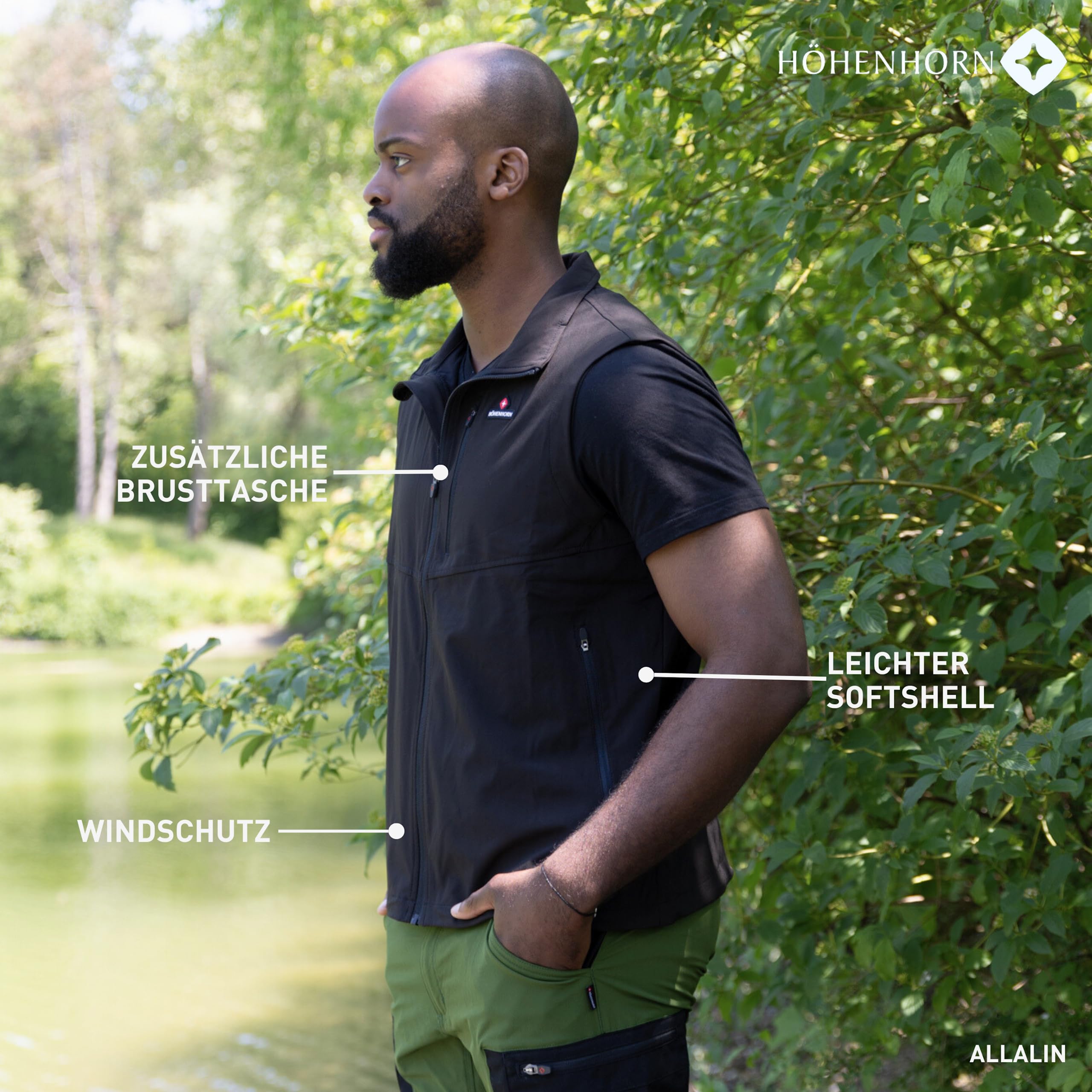 Höhenhorn Allalin - Gilet leggero da uomo, in softshell, per attività all'aria aperta