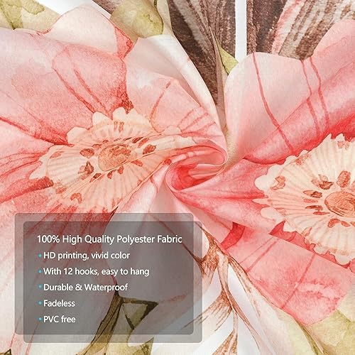 Miniatura 4 de Ikfashoni Cortina de ducha de Pascua, cortina de baño de conejo con 12 ganchos, cortinas de ducha de mariposa de primavera, cortinas de ducha de