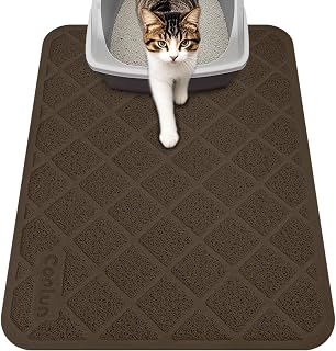 Conlun Cat Litter Mat Litter Trapping Mat, 24" x 17" Brown | Premium Durable PVC Grid Mesh with Scatter Control, Non-slip, Less Waste Cat Litter Box Mat