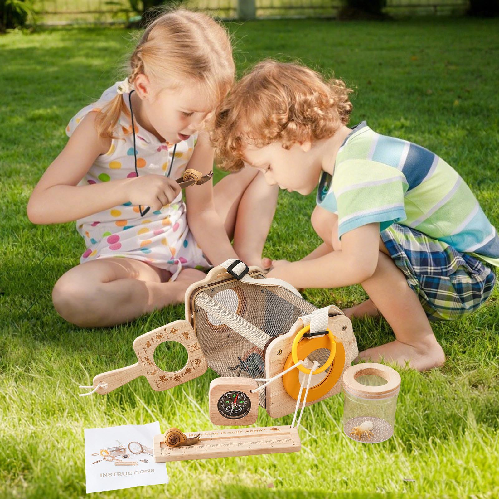 Holzkäfig Beobachten von Insekten Freien, Spielzeug für Kleinkinder, Naturerkundung, Biologie, Lernspielzeug, pädagogische Outdoor Erkundung