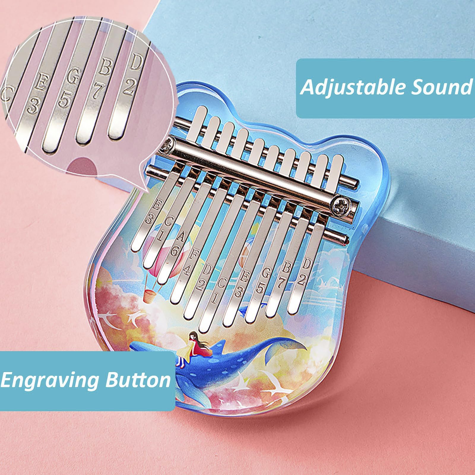 Kalimba 10-Tasten-Daumeninstrument Mbira Fingerpiano Geschenk für Anfänger und Profis
