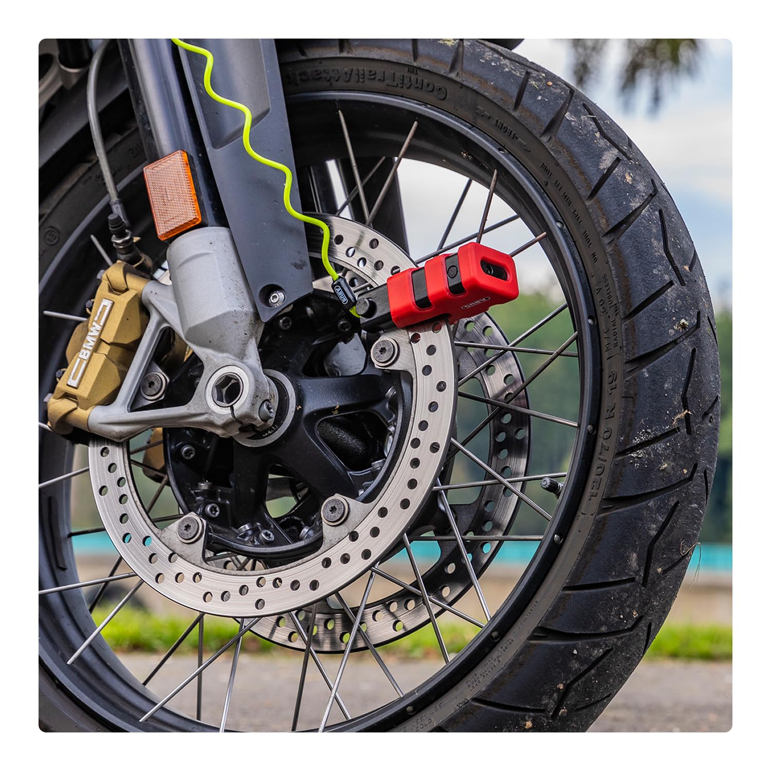 ABUS Memory Cable - cavo di promemoria per ricordare visivamente il blocco del disco del freno - per la sicurezza della moto, giallo