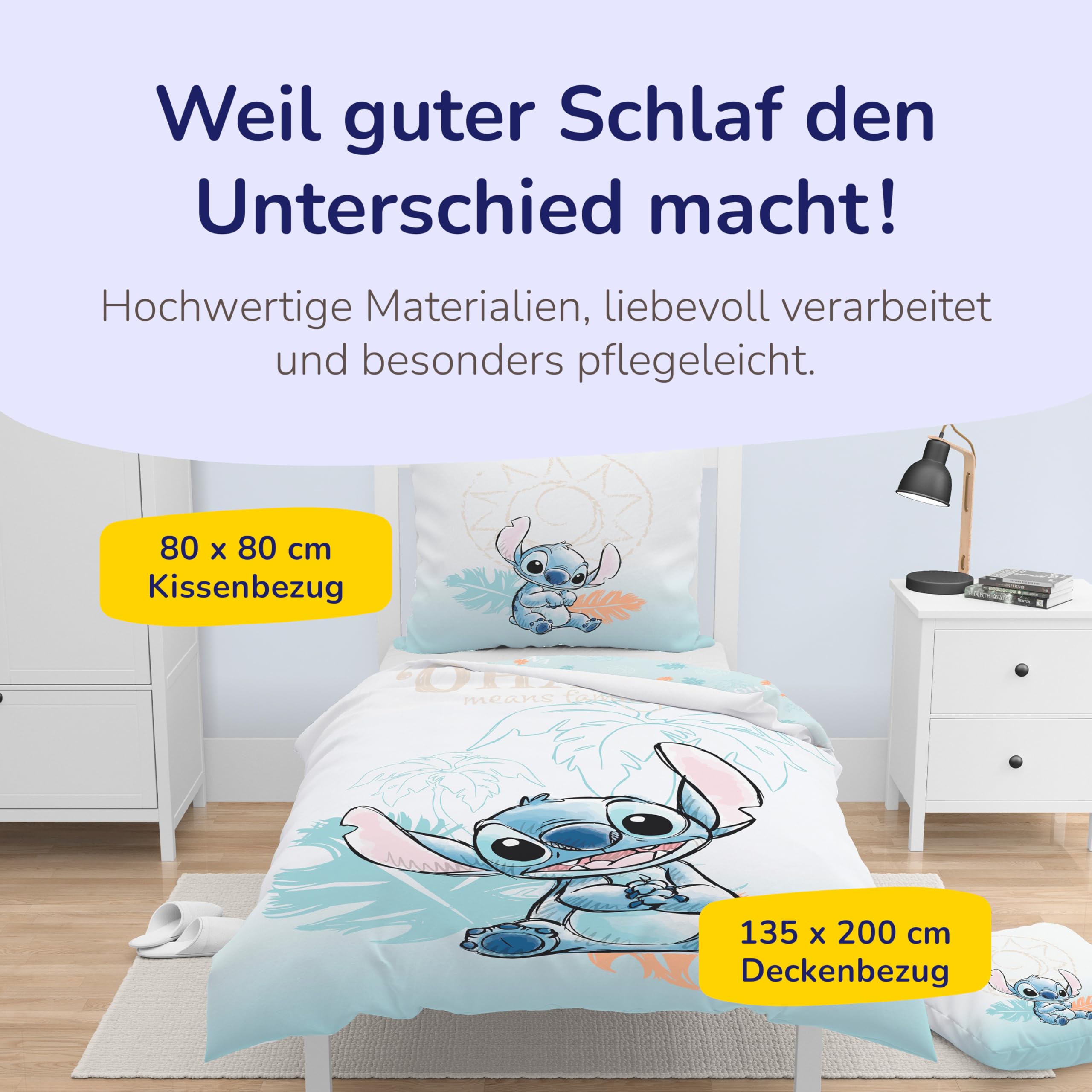 Träumschön Disney Lilo & Stich Bettwäsche aus 100% Baumwolle 2tlg. 135x200