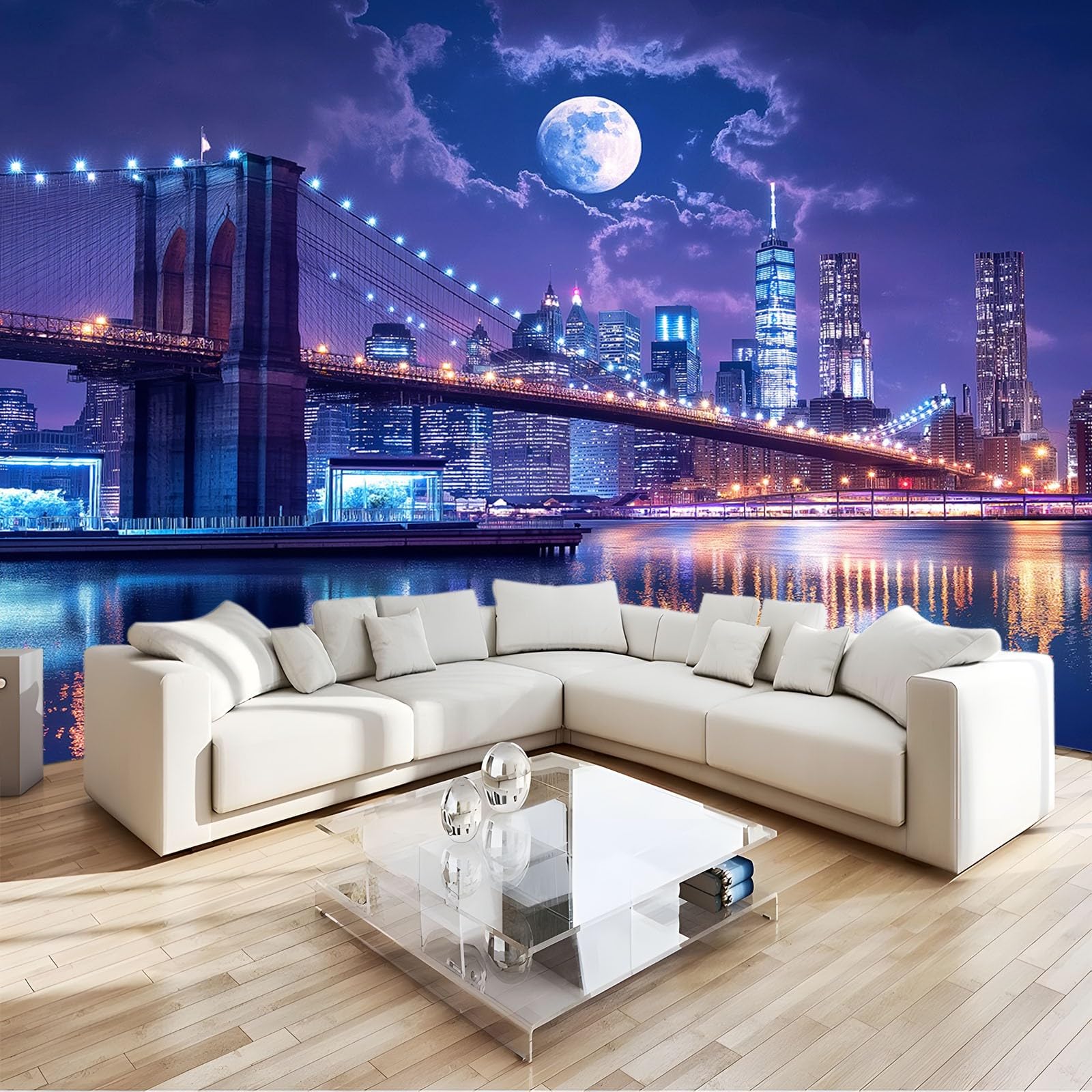 Papier peint Brooklyn panoramique 3D 300x210 cm intissé pour salon