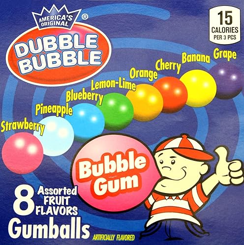 Miniatura 3 de Mini bolas surtidas de chicles  1.5 libras  8 sabores de frutas Dubble Bubble  Máquina expendedora de caramelos duros de recambio para máquina de