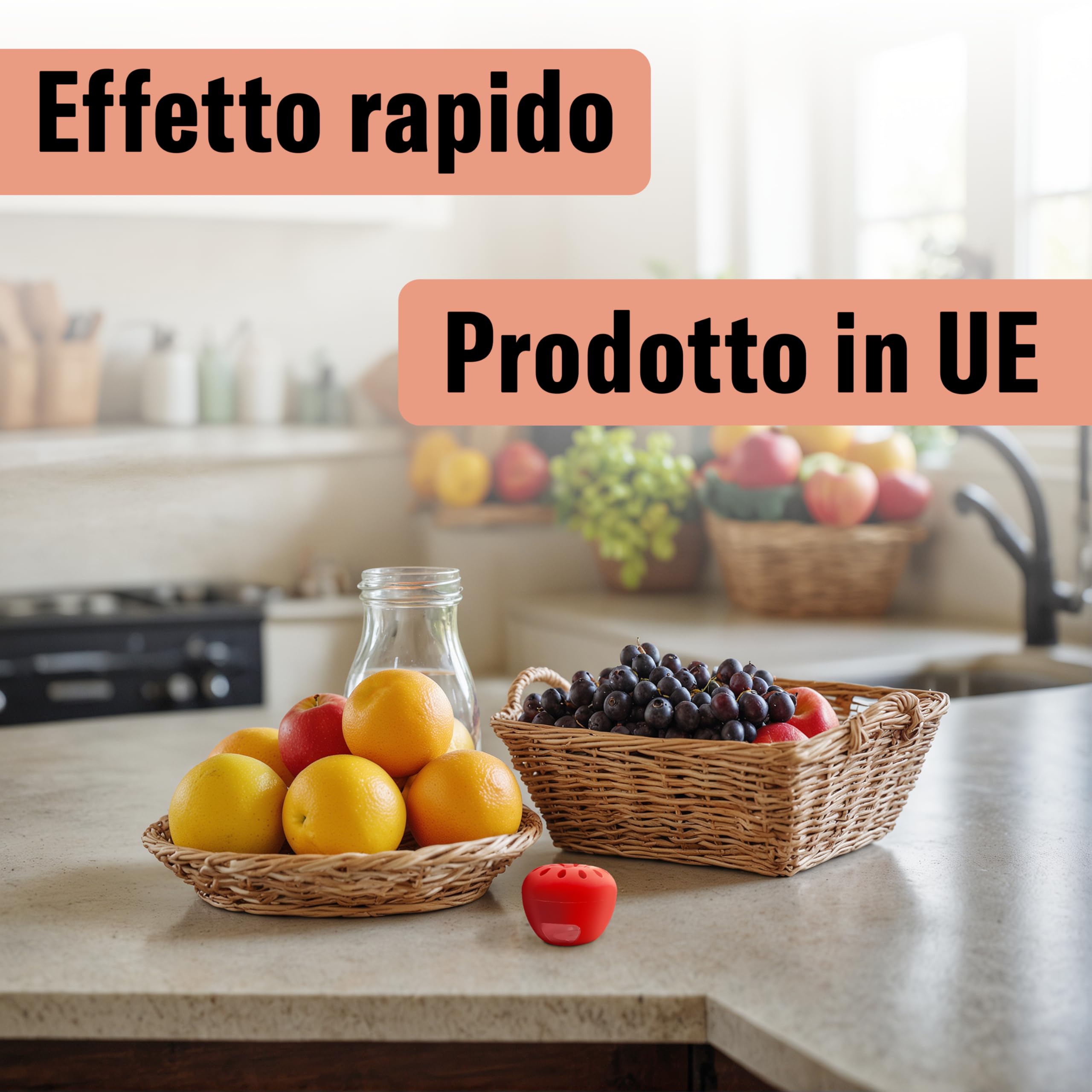 Novokill Trappola Moscerini Frutta – 4x Trappole + 100ml Esca – Trappola moscerini frutta per cucina – Anti mosche per casa – Trappola mosche interno – Riutilizzabile e ad alta efficacia