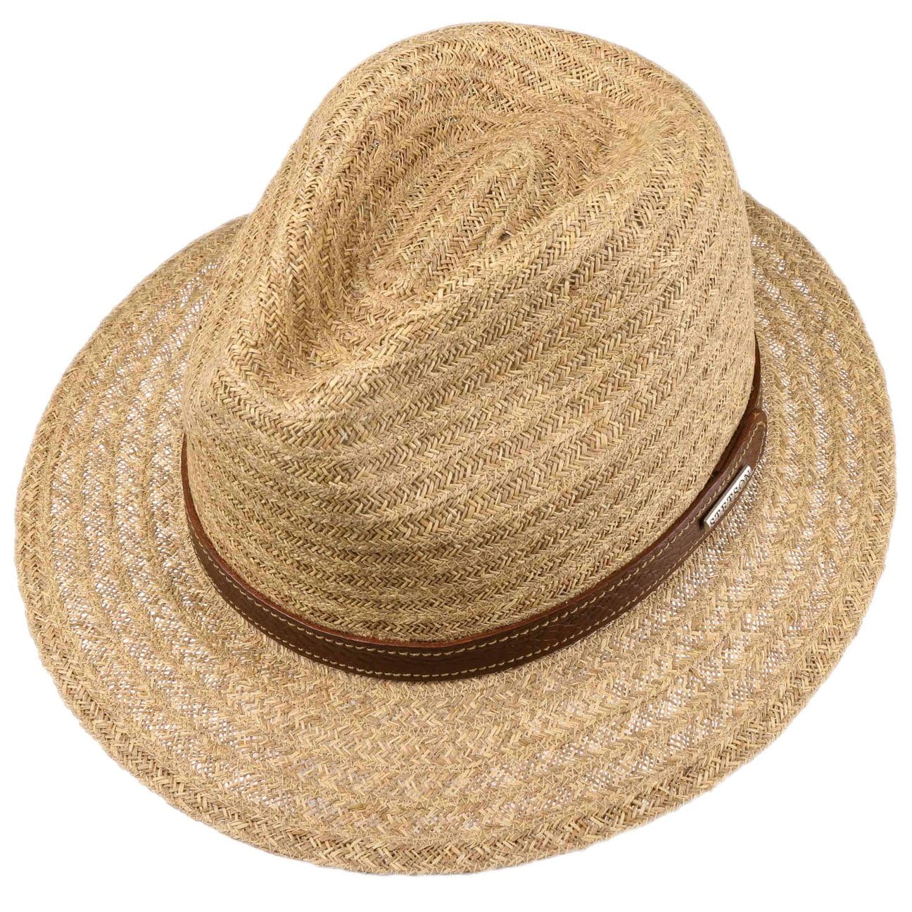 Stetson Barnell Traveller Chapeau de Paille de Raphia Bande en Cuir Homme Printemps Ete
