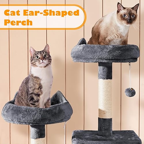Miniatura 4 de Yaheetech Torre para gatos de 70.5 pulgadas de alto, condominio para gatos de varios niveles con 2 condominios y 2 perchas acolchadas de espuma,