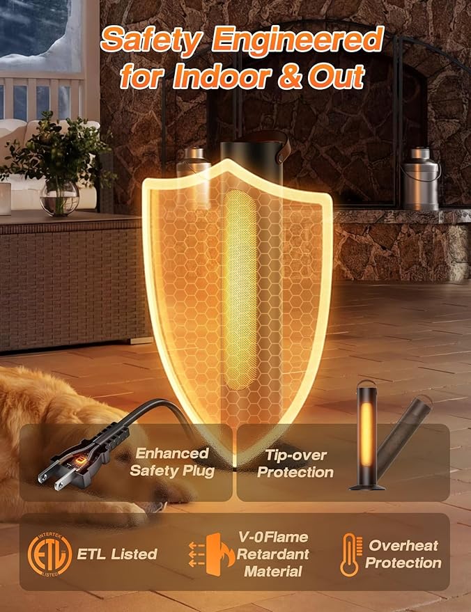 Calefactor Eléctrico Portátil 1500W Convector Oscilante 70° Silencioso miniatura 6